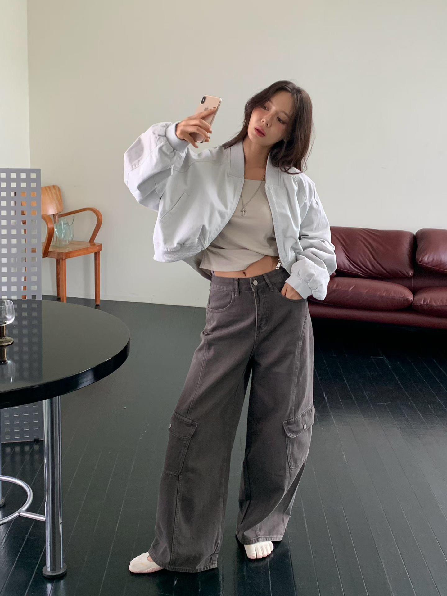 弧形下擺飛行外套